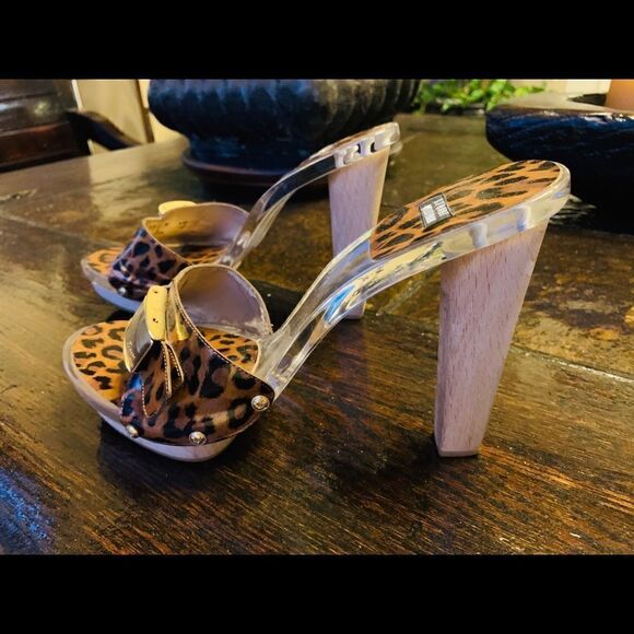 Leopard acrylic platform mule - Picture 3 of 8